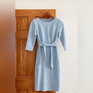 Adrianna Papell Soft Blue Long Sleeve Dress